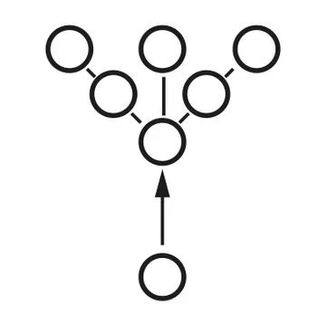 Big data Chain reaction circuit Vector black icon on white background. 스톡 일러스트