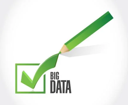 Big data check mark sign concept Stock Illustration