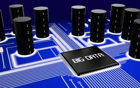 Big data circuit board Illustrazione stock