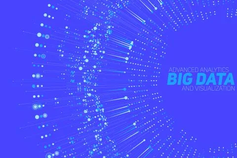 Big data circular blue visualization. Futuristic infographic. Information aes Stock Illustration