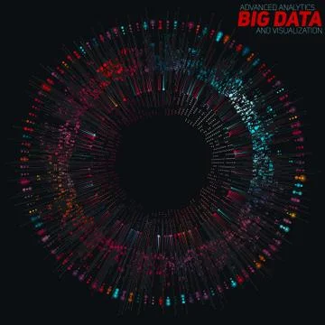Big data circular colorful visualization. Futuristic infographic. Information Stock Illustration
