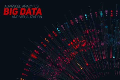 Big data circular colorful visualization. Futuristic infographic. Information Stock Illustration