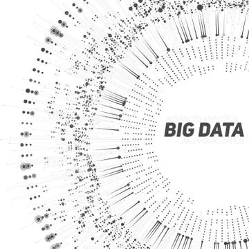 Big data circular grayscale visualization. Futuristic infographic. Informatio Stock Illustration