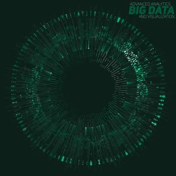 Big data circular green visualization. Futuristic infographic. Information ae Stock Illustration