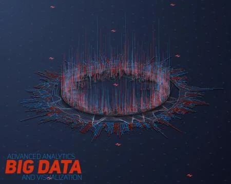 Big data circular perspective visualization. Futuristic infographic HUD. Info Stock Illustration