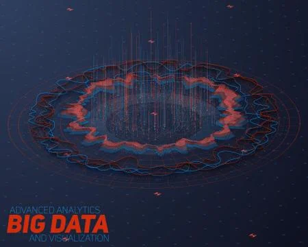 Big data circular perspective visualization. Futuristic infographic HUD. Info 库存插图