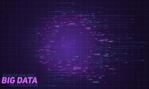 Big data circular visualization. Futuristic infographic. Information aestheti Illustrazione stock