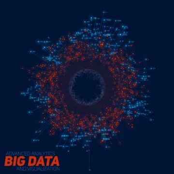 Big data circular visualization. Futuristic infographic. Information aestheti Illustrazione stock