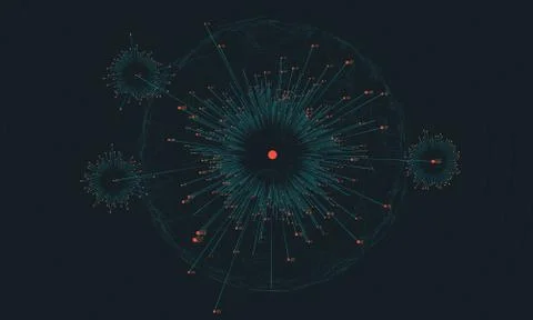 Big data circular visualization. Futuristic infographic. Information aestheti Illustrazione stock