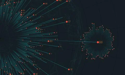 Big data circular visualization. Futuristic infographic. Information aestheti Illustrazione stock
