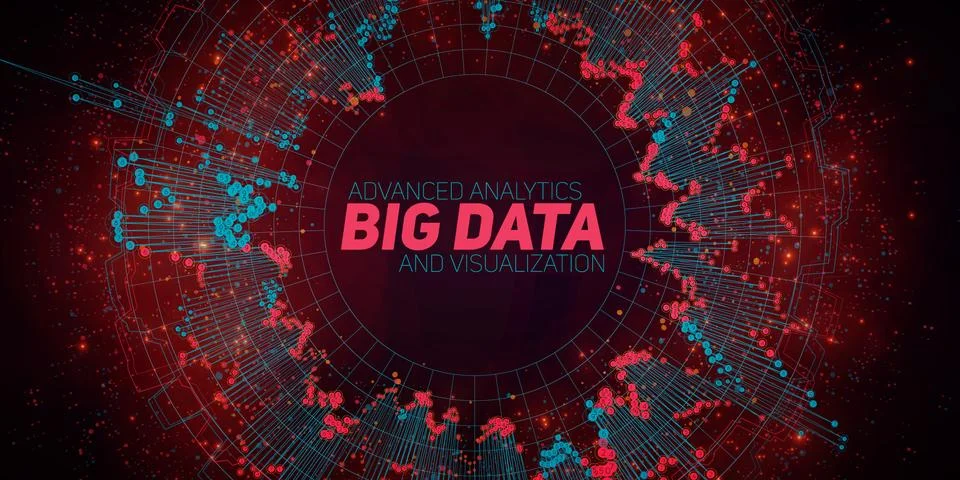 Big data circular visualization. Futuristic infographic. Information aestheti Stock Illustration