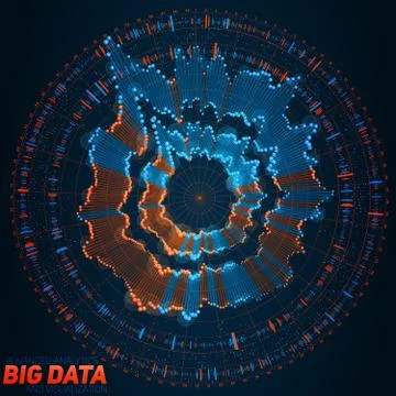 Big data circular visualization. Futuristic infographic. Information aestheti Stock Illustration