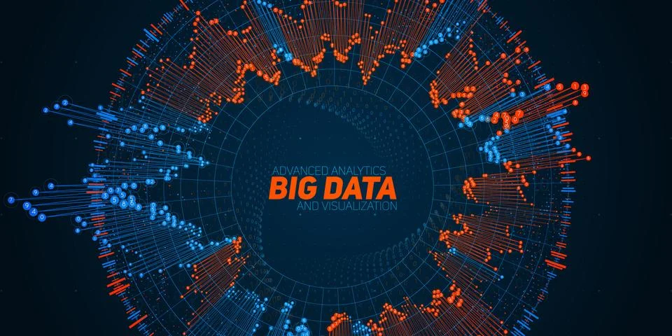 Big data circular visualization. Futuristic infographic. Information aestheti Stock Illustration