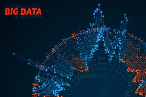 Big data circular visualization. Futuristic infographic. Information aestheti Stock Illustration