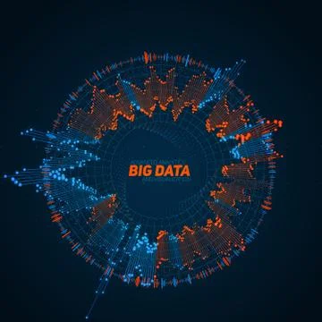 Big data circular visualization. Futuristic infographic. Information aestheti 库存插图