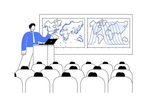 Big data in climate change abstract concept vector illustration. 스톡 일러스트