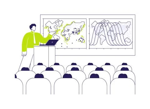 Big data in climate change abstract concept vector illustration. Illustrazione stock