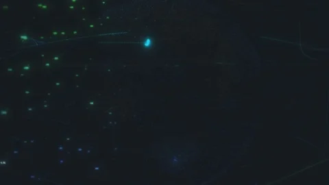 Big data cloud around digital earth data globe abstract 3D rendering network Видео 109286385