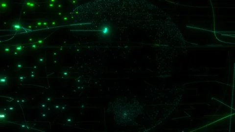 Big data cloud around digital earth data globe abstract 3D rendering network Stock Footage 112137614