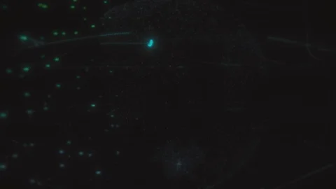 Big data cloud around digital earth data globe abstract 3D rendering network Stock Footage 128842563