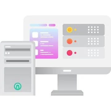 Big data cloud computer database vector icon Stock Illustration