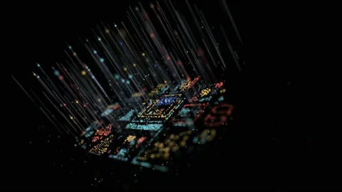 Big Data cloud Computing abstract 3D rendering and 3d illustration Stock Footage 136409417