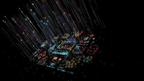 Big Data cloud Computing abstract 3D rendering and 3d illustration Illustrazione stock