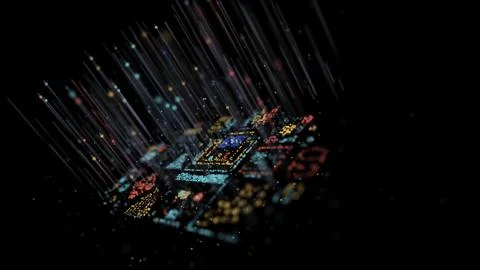 Big Data cloud Computing abstract 3D rendering and 3d illustration Illustrazione stock