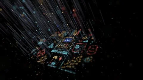 Big Data cloud Computing abstract 3D rendering and 3d illustration Stock Illustration