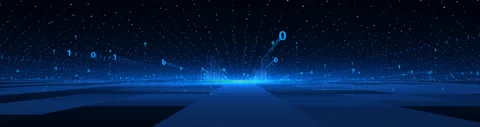 Big data cloud computing information flow binary large screen background for Stock Footage 136717377