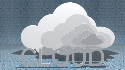 Big data cloud computing internet of things IoT online storage technology 库存插图