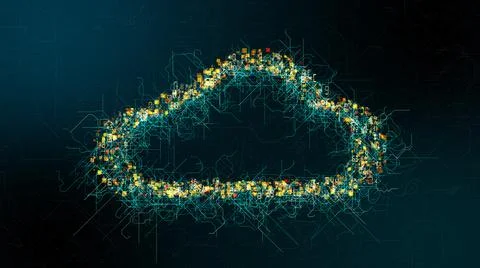 Big data cloud computing internet of things network communication  Stock Illustration