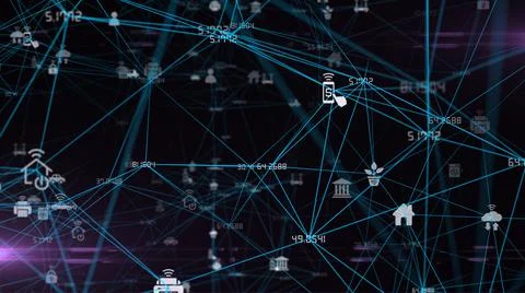 Big data cloud computing internet of things IOT AI network technology 스톡 일러스트