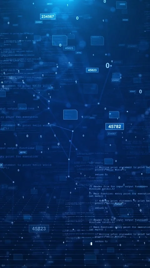 Big Data Cloud Computing IoT AI Technology Global, Code Big Data Cloud Computing Stock Footage 312446559