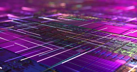 Big data cloud computing processing power, high-tech GPU, CPU background. Stock Footage 149328873