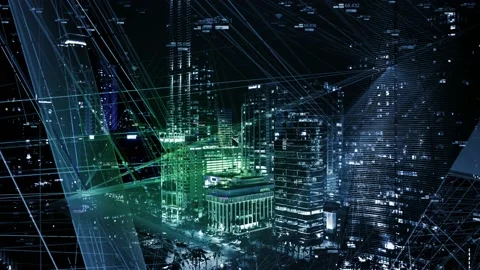 Big data cloud computing, Technology concept. AI network and Internet of things. Stock Footage 114573211