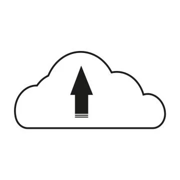 Big data Cloud download Vector black icon on white background. Illustrazione stock