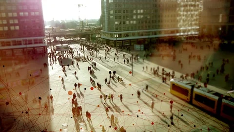 Big Data Cloud Information Connected with Peoples data statistics Stock Footage 88460884