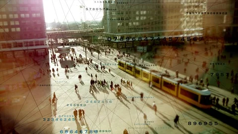 Big Data Cloud Information Connected with Peoples data statistics Video stock 88461215