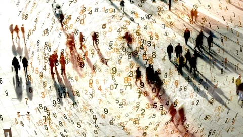 Big Data Cloud Information Connected with Peoples data statistics 스톡 동영상 88461291