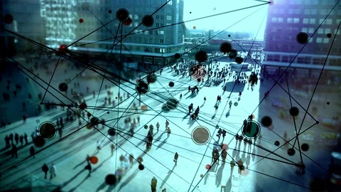 Big Data Cloud Information Connected with Peoples data statistics Видео 88461779