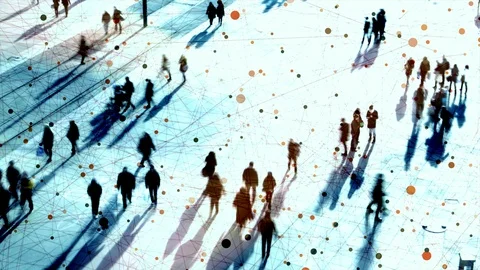 Big Data Cloud Information Connected with Peoples data statistics Stock Footage 88462057