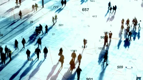Big Data Cloud Information Connected with Peoples data statistics Vídeo Stock 88462597