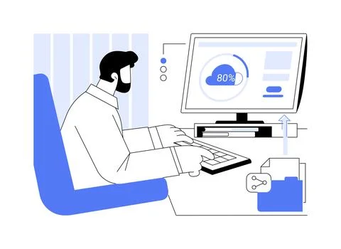 Big data cloud storage abstract concept vector illustration. Stock Illustration