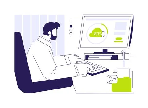 Big data cloud storage abstract concept vector illustration. 库存插图