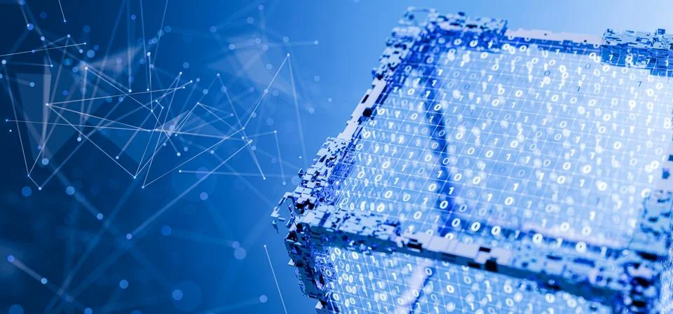 Big data. Cloud storage. Artificial intelligence. Digital background. Cloud.. Illustrazione stock