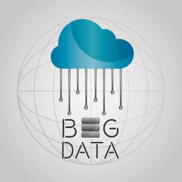 Big data cloud storage information globe connection Illustrazione stock