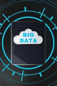 Big data cloud on tablet 스톡 일러스트