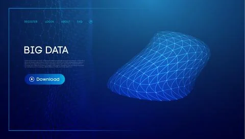 Big data cloud technology background. Blockchain technology service concept Stock Illustration