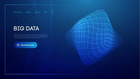 Big data cloud technology background. Blockchain technology service concept Stock Illustration